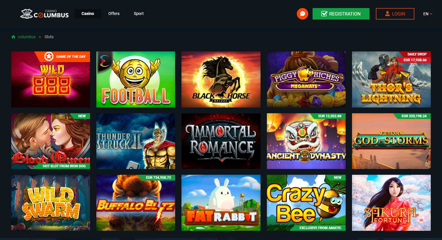 columbus casino games